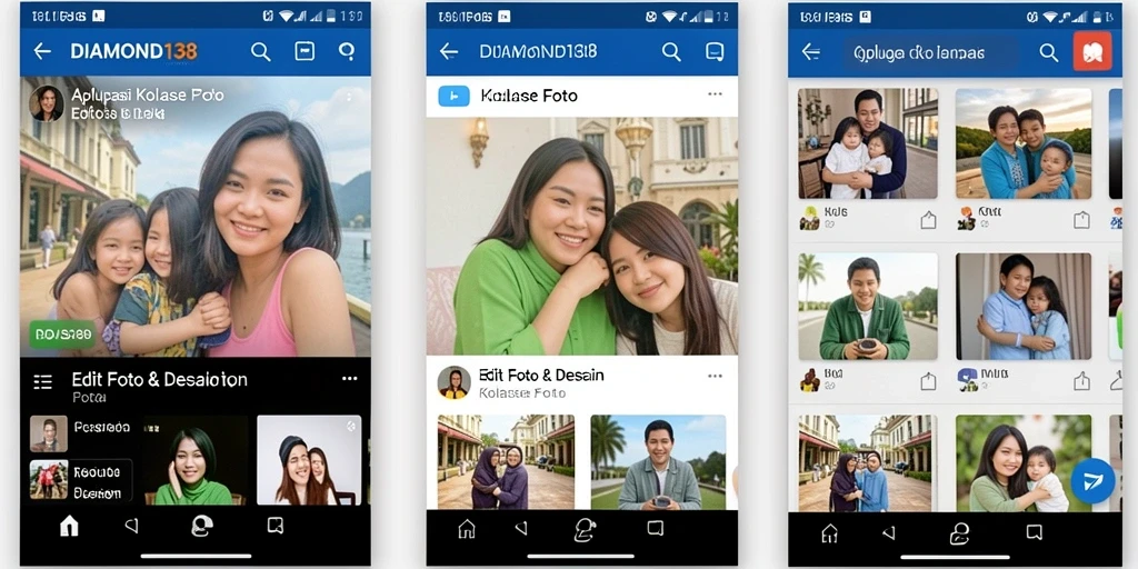 Tampilan antarmuka pengguna DIAMOND138 yang menarik untuk kolase foto.