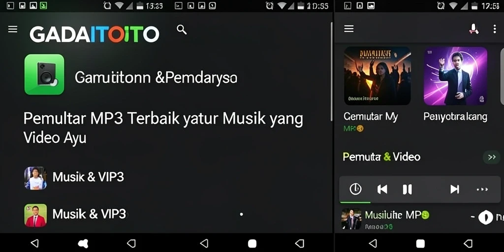 Antarmuka GADAITOTO yang modern untuk pemutar MP3 yang efisien.