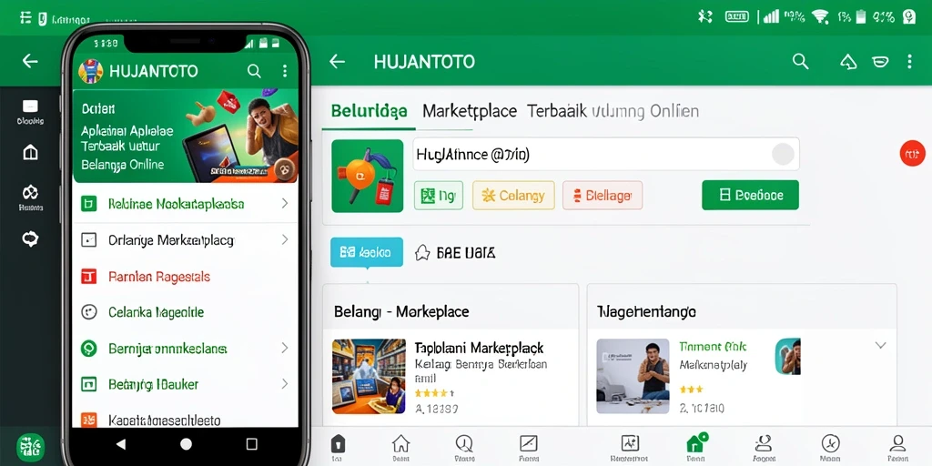 Tampilan utama HUJANTOTO dengan berbagai kategori produk.