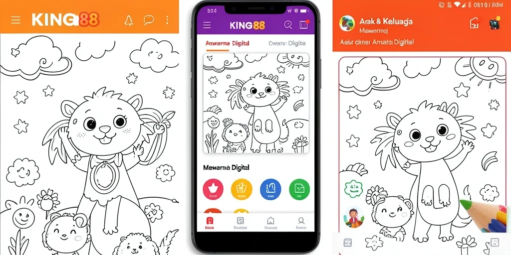 Antarmuka aplikasi KING88 yang menarik untuk mewarnai.