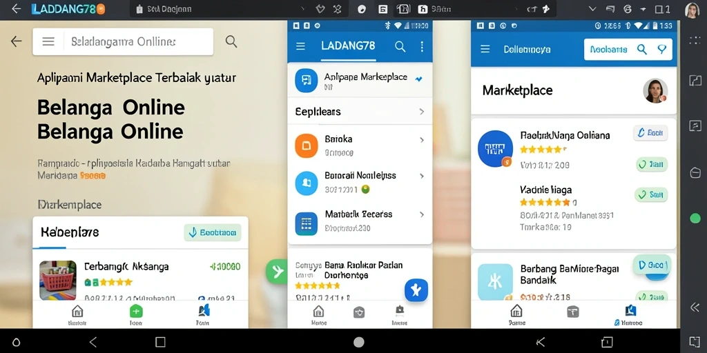 Tampilan antarmuka utama aplikasi LADANG78 untuk belanja online.