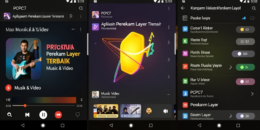 Tampilan antarmuka aplikasi PCPC7 saat merekam layar.